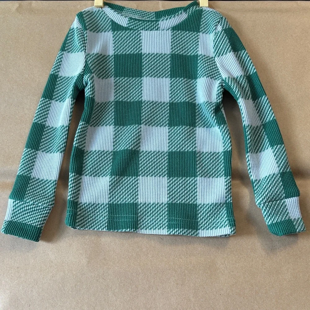 Kids Green and White thermal pj shirt Shirt, size 2T - good
